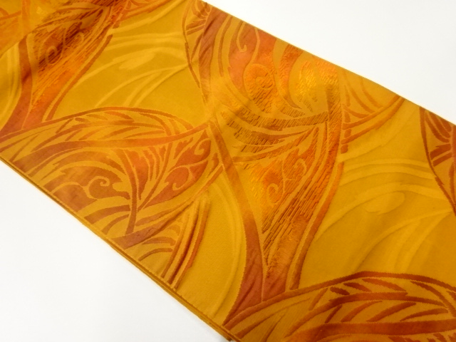 JAPANESE KIMONO / VINTAGE NAGOYA OBI / WOVEN LEAVES